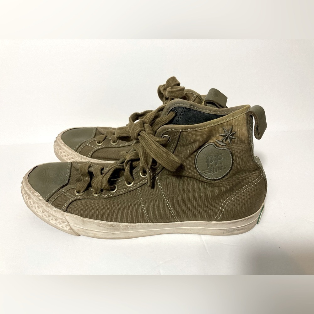 P.F. Flyers the hundreds army olive green sneakers skateboard shoes W10 M8.5